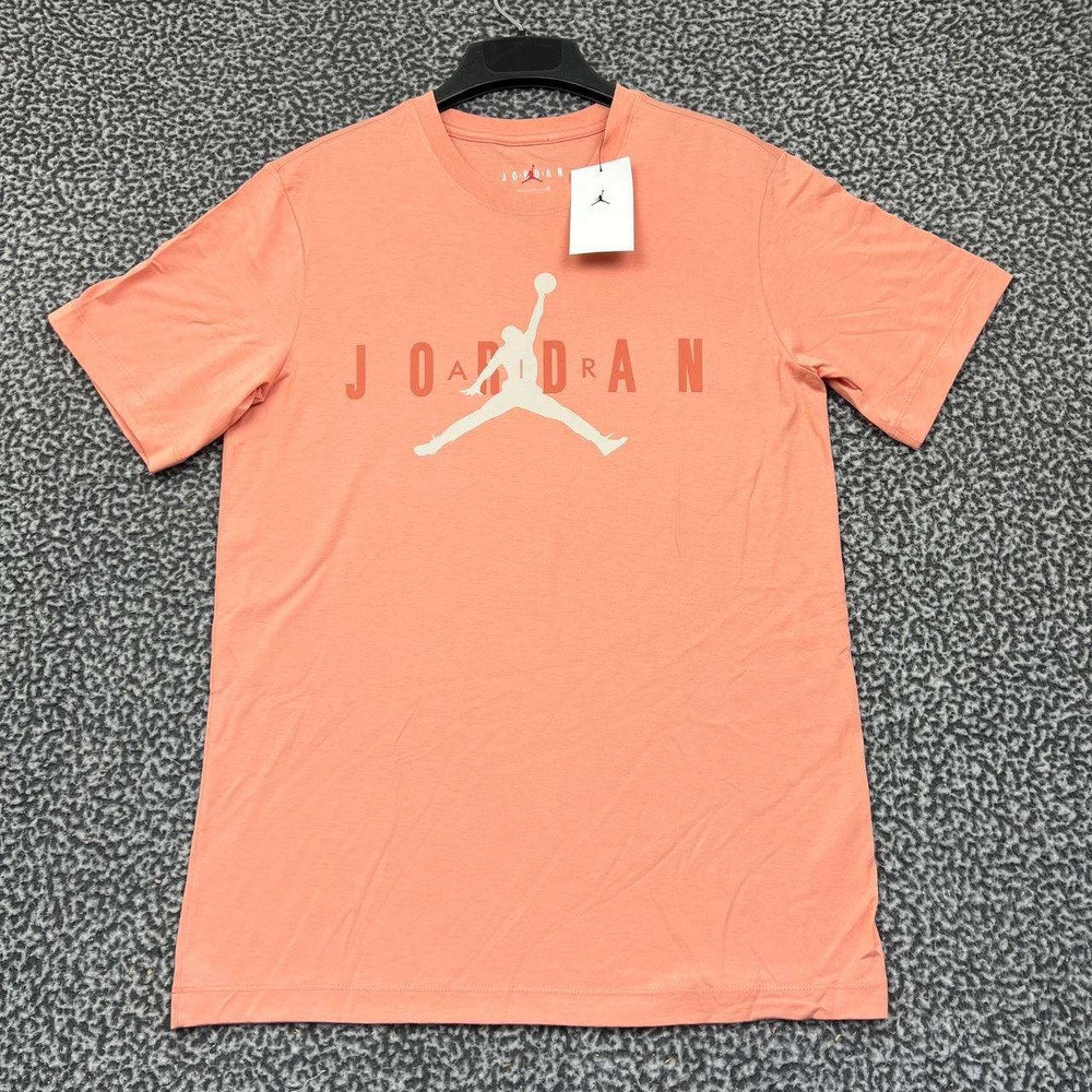 Air Jordan Shirt Men Small Orange Jumpman Short Sleeve Crew Neck Cotton‎ New S